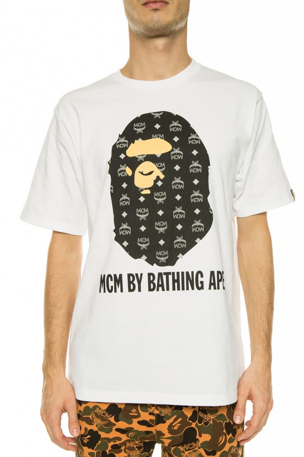 White T-shirt with logo MCM X BAPE - Vitkac HK